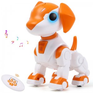Remote Control Robot Toys Dog for Kids Age 3-8, RC Smart Walking Electronic Pet Dog Toy with Light Eyes, Dancing and Music, Gift Ideas for Toddler Boys and Girls 4 5 6 7 Year Old