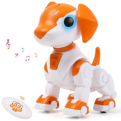 Remote Control Robot Toys Dog for Kids Age 3-8, RC Smart Walking Electronic Pet Dog Toy with Light Eyes, Dancing and Music, Gift Ideas for Toddler Boys and Girls 4 5 6 7 Year Old