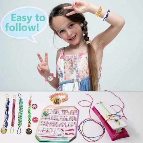 IQKidz Friendship Bracelet Maker Kit - Making Bracelets Craft Toys for Girls  Age 8 - 12 yrs, Cool Birthday Gifts for 7, 9, 10, 11 Years Old Kids, New  2020 Travel Activity Set