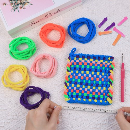 IQKidz Weaving Loom Kit for Kids and Adults - Potholder Weave Looming Toys,  Gift for Girls Ages 6 7 8 9 10 11 12 13 Years Old and Above, Square  Buildable Loom Knitting Activity, 224 Craft Loops