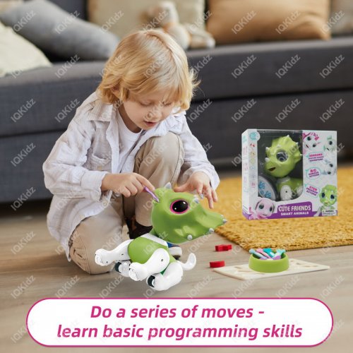 IQKidz RC Dinosaurs Toys for Boys and Girls - Remote Control Robot Toy with Interactive Gestures, Program, Walking and Dancing | Gift Ideas for Kids Age 3 to 8