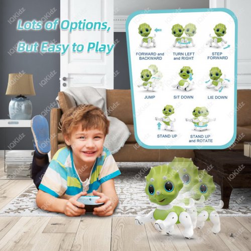 IQKidz Robot Pets Dinosaurs Toys for Boys and Girls - Remote 