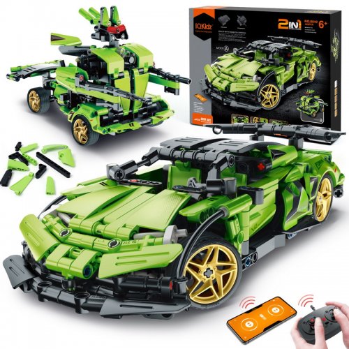 STEM Building Blocks Kit for Kids - 2 in 1 Remote Control Race Car and Robot Toy, Great Gift for Boys, Teens Age 6 7 8-12+ Year Old Who Love Engineering and RC Sports Car Toys
