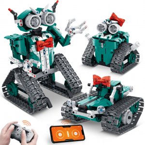 IQKidz Robot Building Toys for Kids - 3 in 1 APP / Remote Control STEM Educational Science Projects, Collectible Robot Family Set, Gift Ideas, for Boys, Girls Age 8 9 10 11 12 + Year Old (440 Pcs)