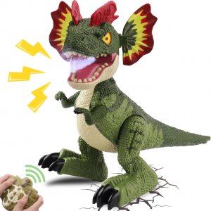 IQKidz RC Dinosaur Kids Toys Robot-Remote Control Electronic Realistic Walking Dino Gifts for Boy Girl Ages 3-5 4-8 and Up, 360